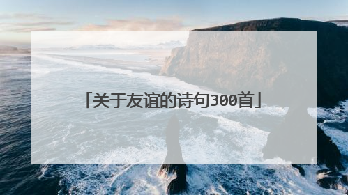 关于友谊的诗句300首
