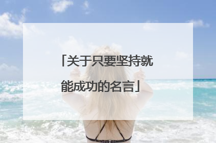 关于只要坚持就能成功的名言