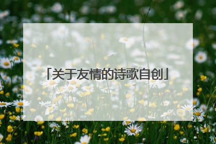 关于友情的诗歌自创