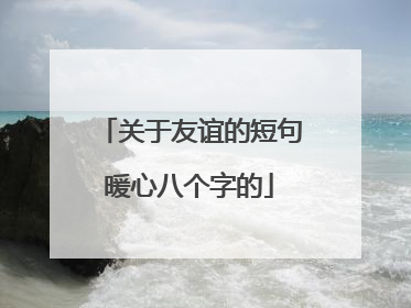 关于友谊的短句暖心八个字的