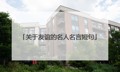 关于友谊的名人名言短句