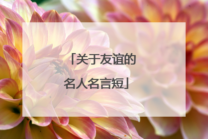 关于友谊的名人名言短
