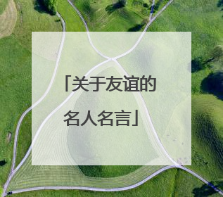 关于友谊的名人名言