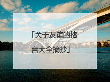 关于友谊的格言大全摘抄
