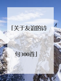 关于友谊的诗句300首