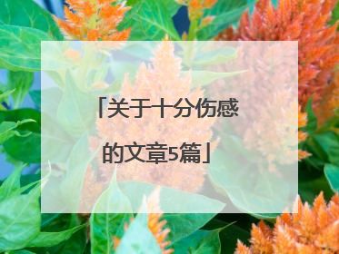 关于十分伤感的文章5篇