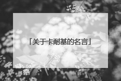 关于卡耐基的名言