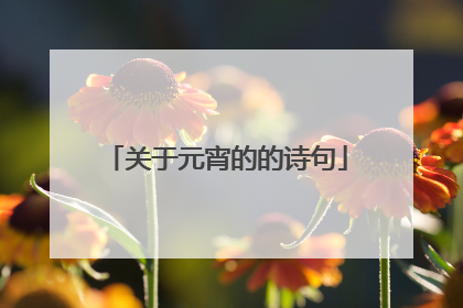 关于元宵的的诗句