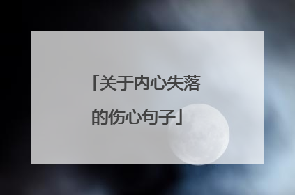 关于内心失落的伤心句子