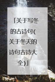 关于写冬的古诗句(关于冬天的诗句古诗大全)
