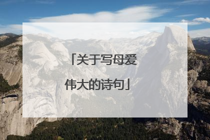 关于写母爱伟大的诗句