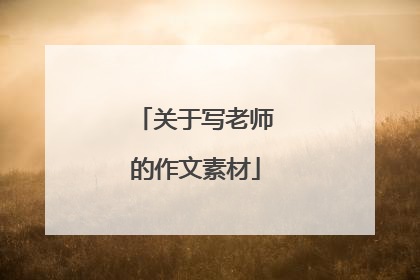 关于写老师的作文素材
