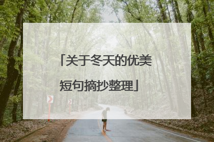 关于冬天的优美短句摘抄整理