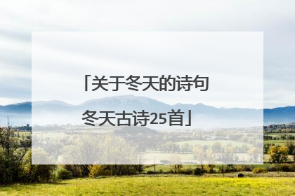 关于冬天的诗句冬天古诗25首