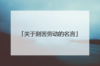 关于刻苦劳动的名言