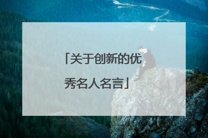 关于创新的优秀名人名言