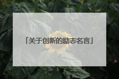关于创新的励志名言