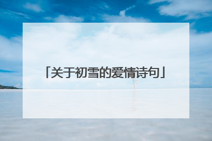 关于初雪的爱情诗句