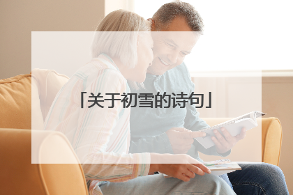 关于初雪的诗句