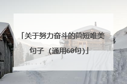 关于努力奋斗的简短唯美句子 (通用60句)
