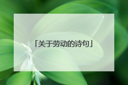 关于劳动的诗句