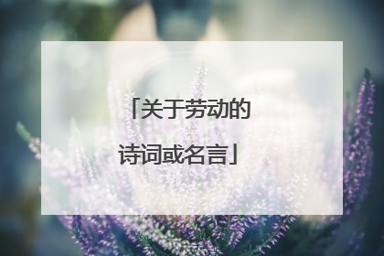 关于劳动的诗词或名言