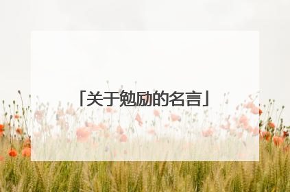 关于勉励的名言