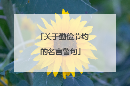 关于勤俭节约的名言警句