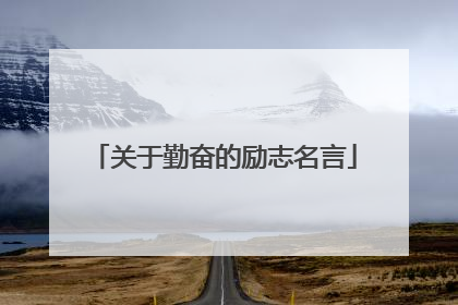 关于勤奋的励志名言