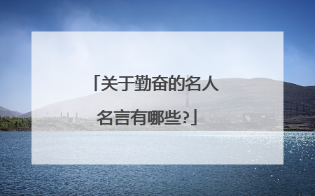 关于勤奋的名人名言有哪些?