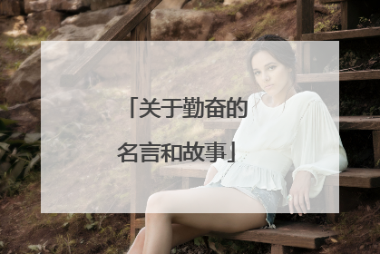 关于勤奋的名言和故事