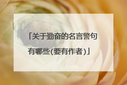 关于勤奋的名言警句有哪些(要有作者)