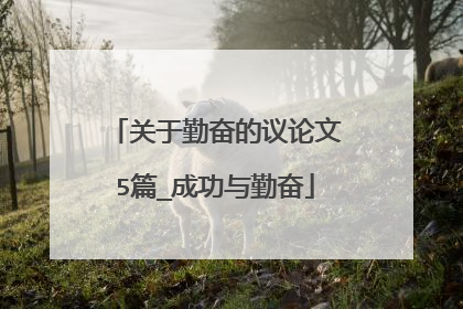 关于勤奋的议论文5篇_成功与勤奋