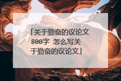 关于勤奋的议论文800字 怎么写关于勤奋的议论文