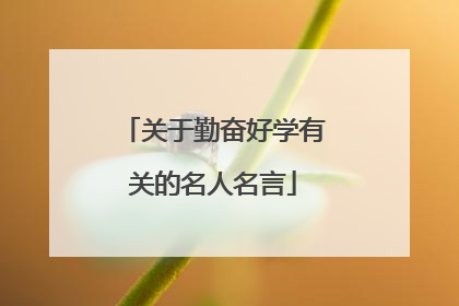 关于勤奋好学有关的名人名言