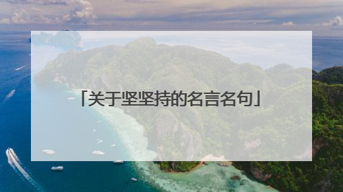 关于坚坚持的名言名句