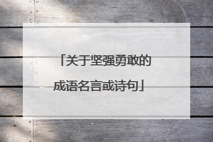 关于坚强勇敢的成语名言或诗句
