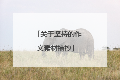 关于坚持的作文素材摘抄