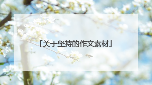 关于坚持的作文素材
