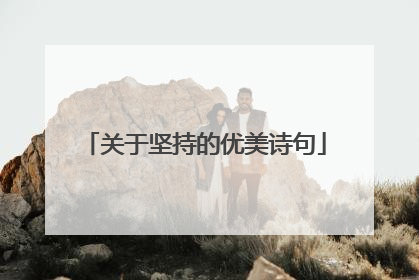 关于坚持的优美诗句