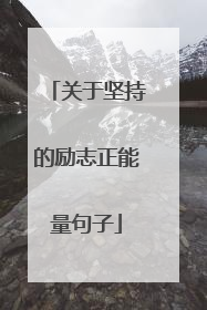关于坚持的励志正能量句子