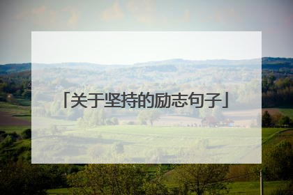 关于坚持的励志句子