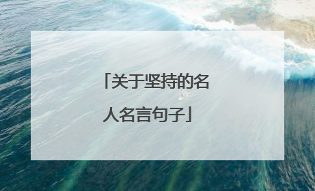 关于坚持的名人名言句子