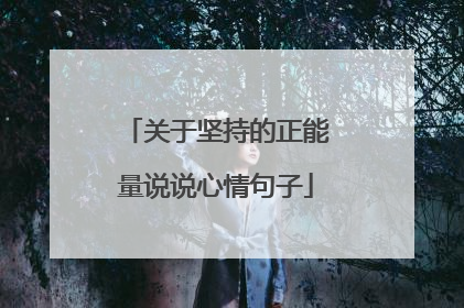 关于坚持的正能量说说心情句子