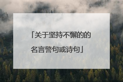 关于坚持不懈的的名言警句或诗句
