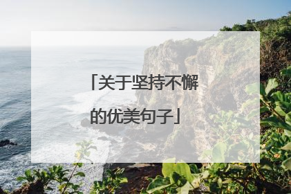 关于坚持不懈的优美句子