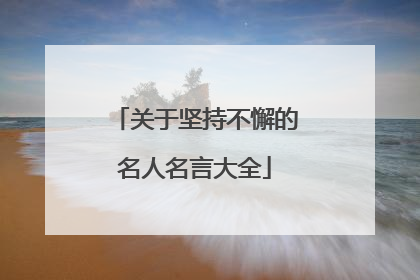 关于坚持不懈的名人名言大全
