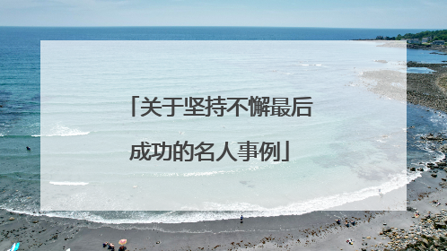 关于坚持不懈最后成功的名人事例