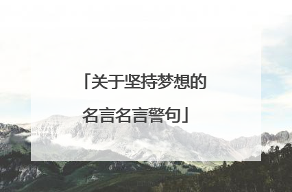 关于坚持梦想的名言名言警句
