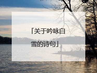 关于吟咏白雪的诗句